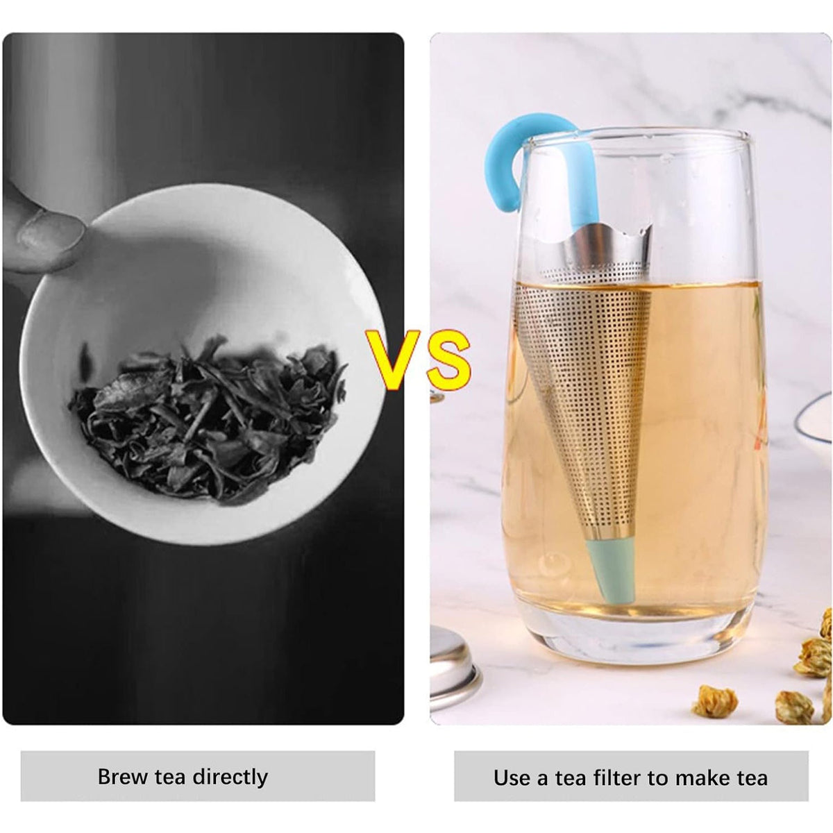 Reusable Cute Umbrella Tea Strainer With Tray  Stand (1 Pc) HP DD