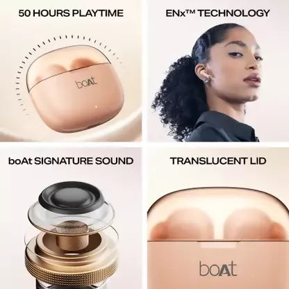 boAt Airdopes 212 , ASAP Charge Bluetooth (Peach Blush, In the Ear)