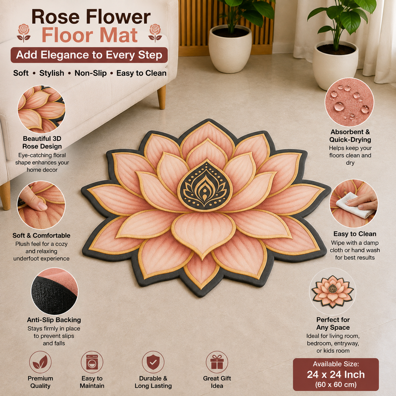 25X25 Inches Modern Decorative Door Mat | Water Absorbent Floor Mat for Living Room.