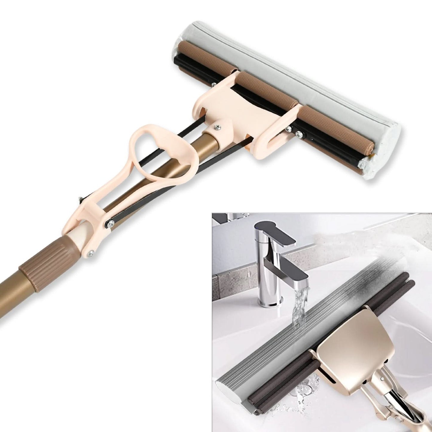 Self-Cleaning Super Absorbent Sponge Mop – Miracle Mop with Sponge Head