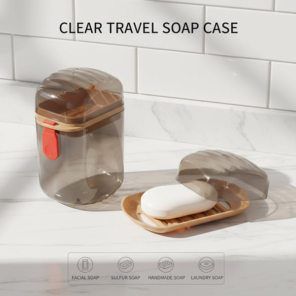 Premium Plastic Soap Box With Drain Tray  Protective Cover