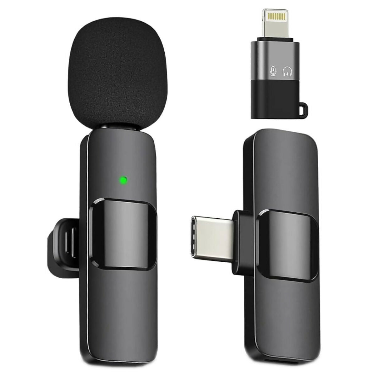 K8 Wireless Lavalier Microphone for Smartphone Plug & Play Clip-On