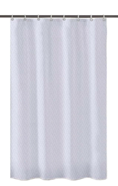 Lushomes Heavy Duty Fabric Shower Curtain, water resistant Partition Liner for Washroom, W6 x H6.5 FT, W 72 x H 80 Inches with Shower Curtains 12 Plastic Eyelet % 12 C-Rings (Non-PVC), Colour White - HalfPe