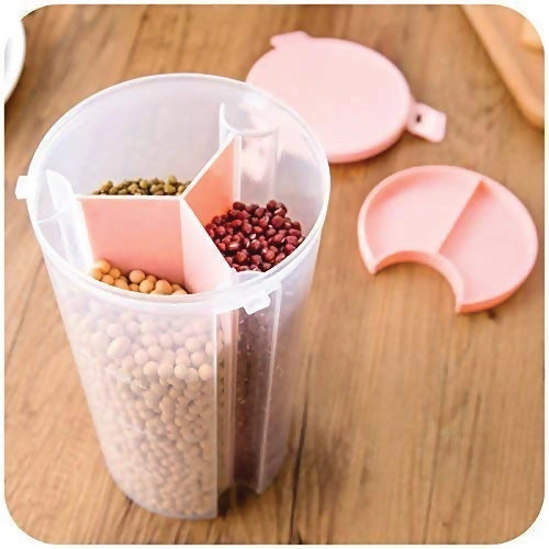 3 in 1 Transparent Air Tight Storage Dispenser Container ABHI Mobiles
