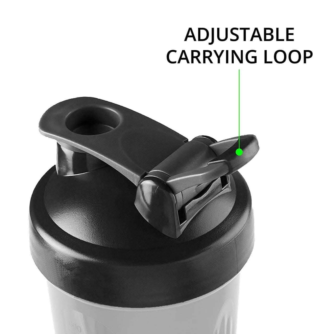 Protein Shaker Bottle for Protein Mix with Storage Compartment (600ml) - HalfPe