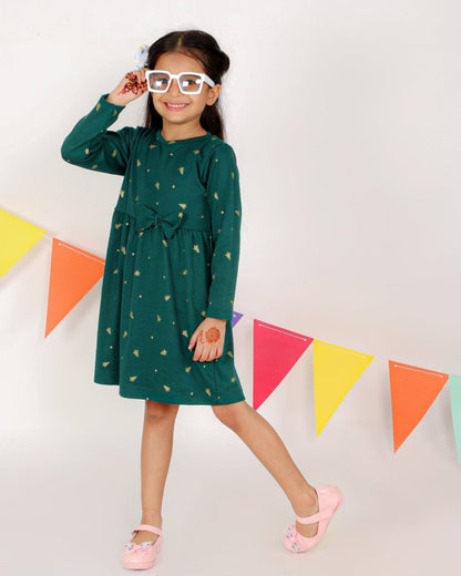 Jingle Jolly Girls Casual Dress - KWND-GRNCH-1-2