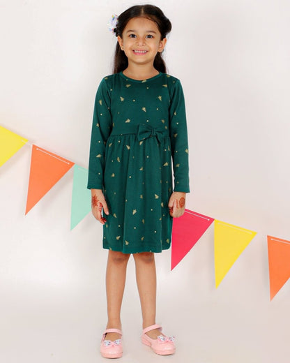 Jingle Jolly Girls Casual Dress - KWND-GRNCH-1-2