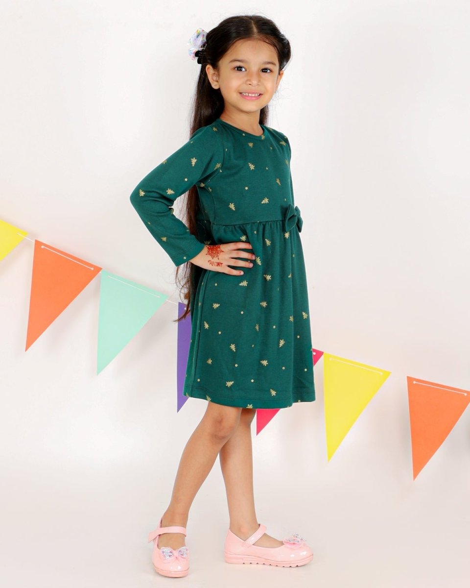 Jingle Jolly Girls Casual Dress - KWND-GRNCH-1-2