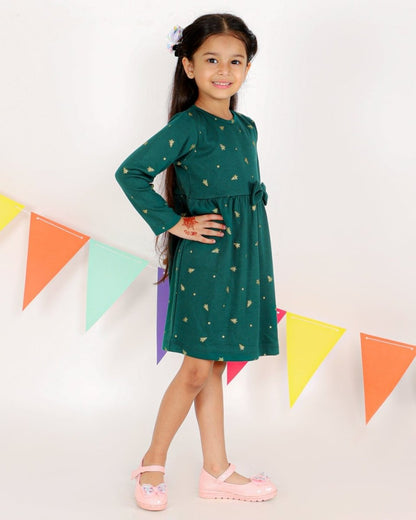 Jingle Jolly Girls Casual Dress - KWND-GRNCH-1-2