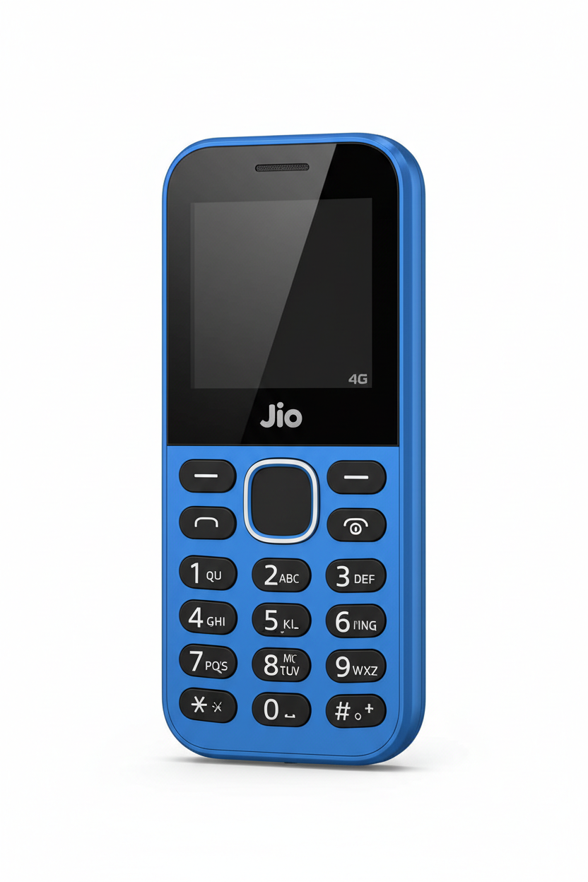 JioBharat V4 4G Keypad Phone with JioTV, JioSaavn, JioPay & 1000mAh Battery – Blue (Jio Locked)