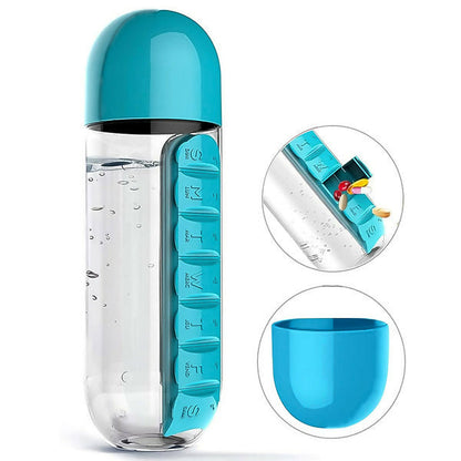 Multi-Functional Pill & Water Bottle – Travel Kit 600ml -Mix Color ABHI Mobiles