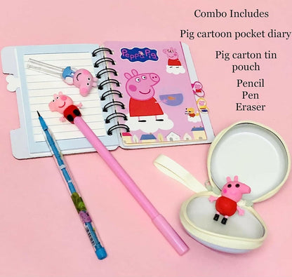 Cartoon Theme Password Diary With Pen Stationery Combo - HalfPe