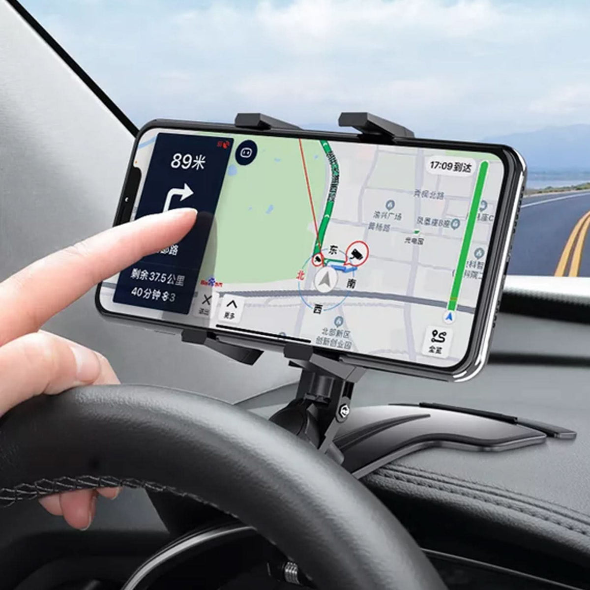 Car Mobile Holder with 360 Degree Rotation One-Hand Operation for Dashboard HP DD