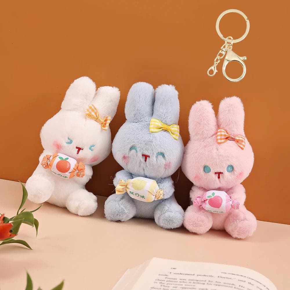 Cute Bunny Cuddle Soft-Toy Keychain - HalfPe