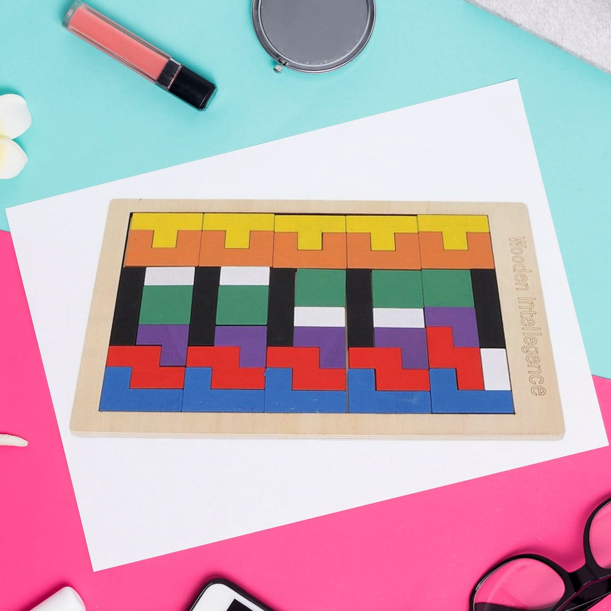 Wooden Russian Block Puzzle – Educational Toy for Kids’ Brain Development & Early Learning HP DD