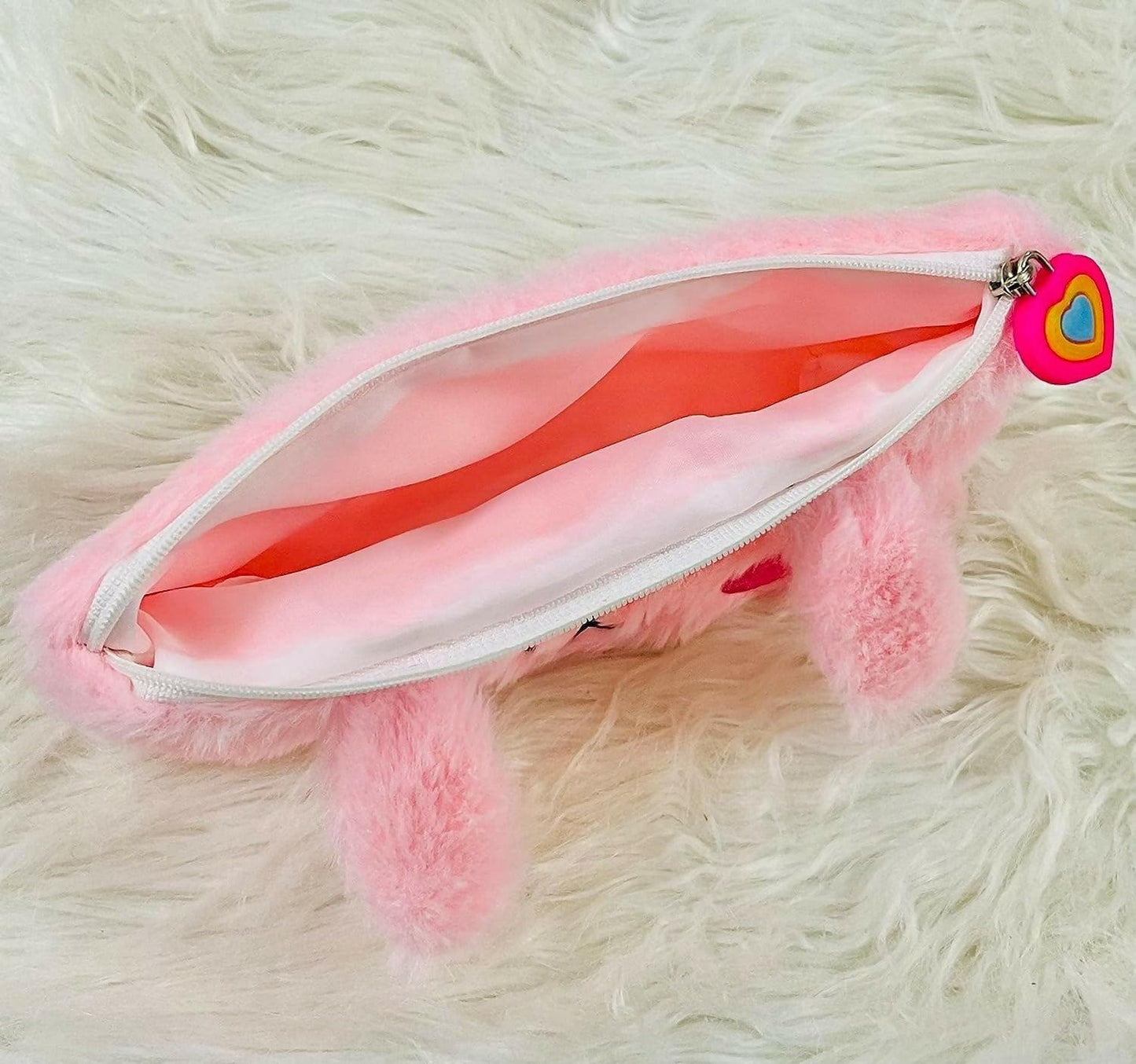 Unicorn Fur Pink Cute Feather Pouch - HalfPe