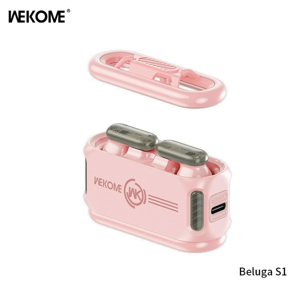 Wk-Beluga S1-Earbuds Magnetic detachable cover design and 1200mAh large battery(Pink) - HalfPe