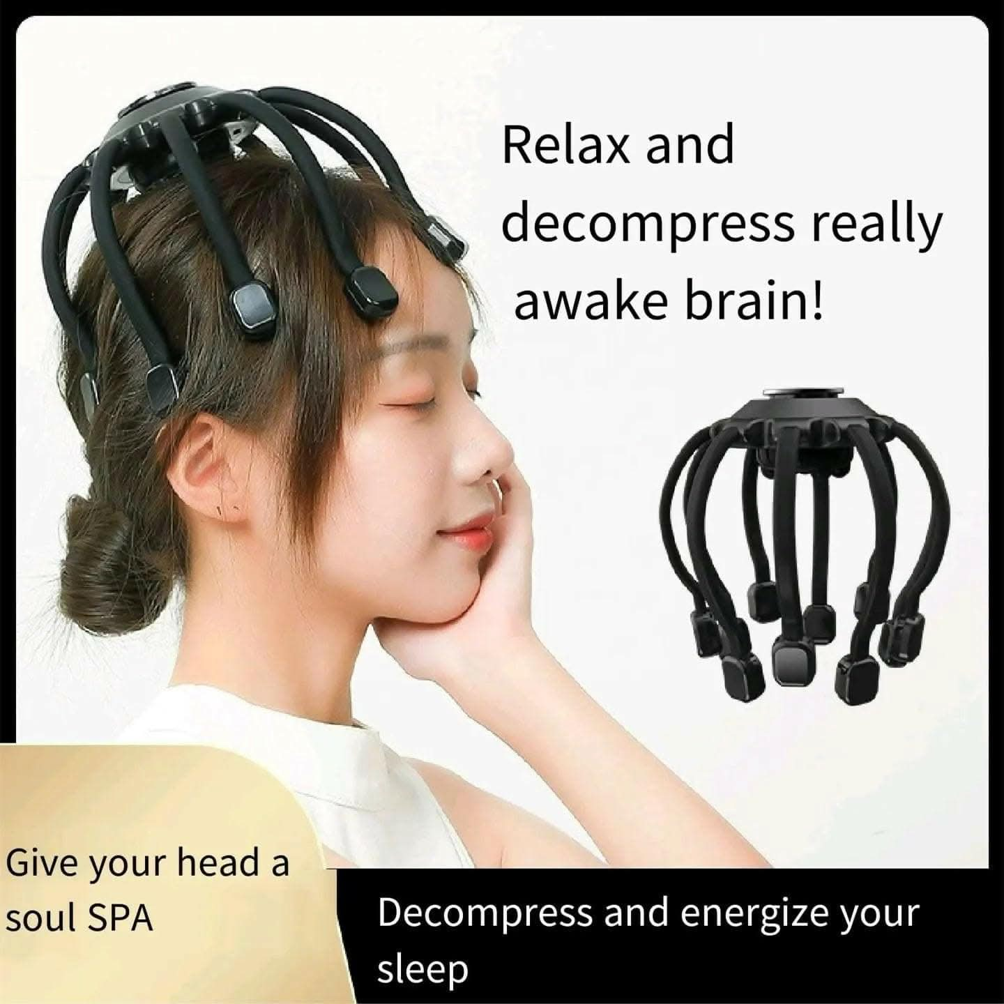 Electric Head Massager For Migraine, Scalp, Head Massager, Stress, Pain, and Headache relief, Automatic Rechargeable Massage - HalfPe