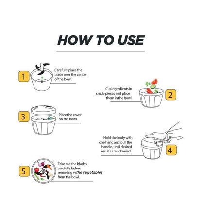 Manual Stainless Steel Vegetable Chopper 5 Blades, 750ml Compact Slicer