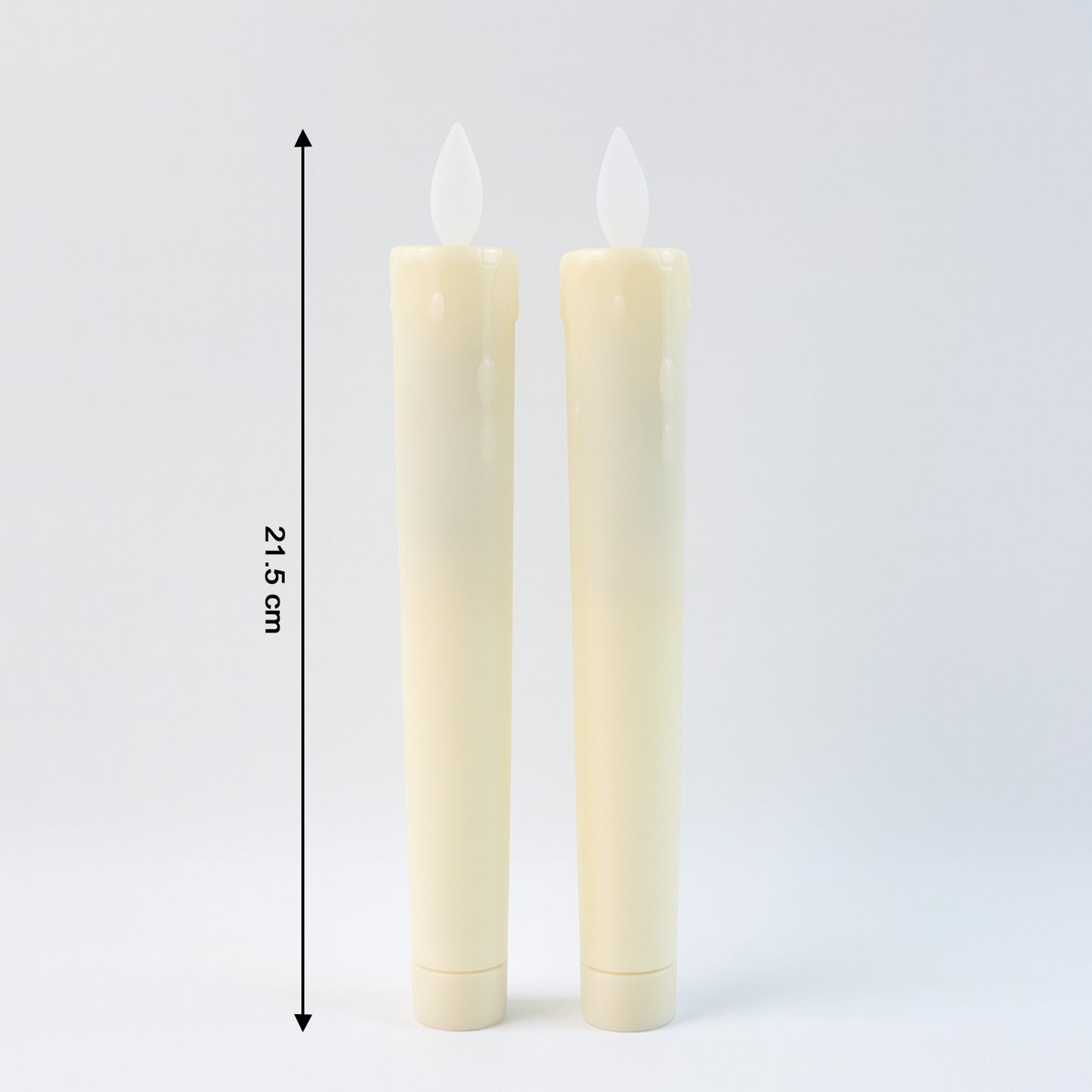 Set of 2 LED Flameless Taper Candles – Realistic Flickering Electronic Candle Lights for Home Décor