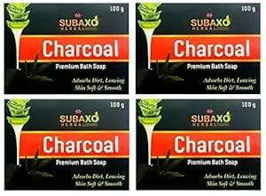 SUBAXO Charcoal Bath Soap Deep Cleanse & Anti-Pollution (4x100g,Pack Of 4) - HalfPe