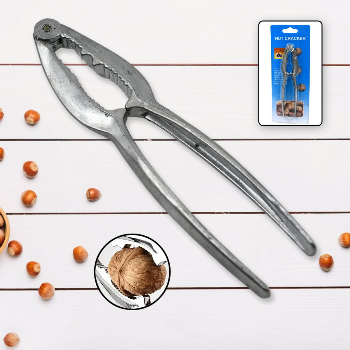 Luxury Die-Cast Walnut Cracker Stainless Alloy Nut Cutter HP DD