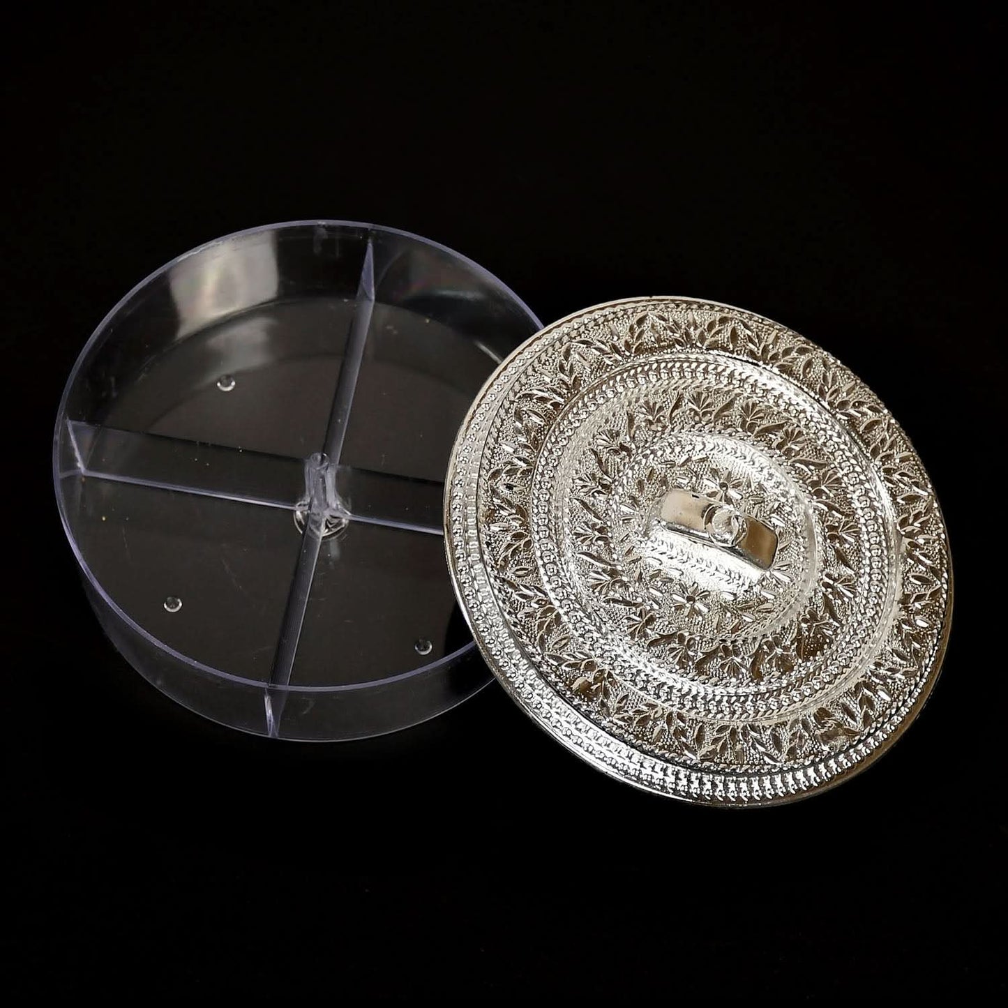 Round Smiley Multi Purpose 4 Compartment Box For Home  Kitchen Use