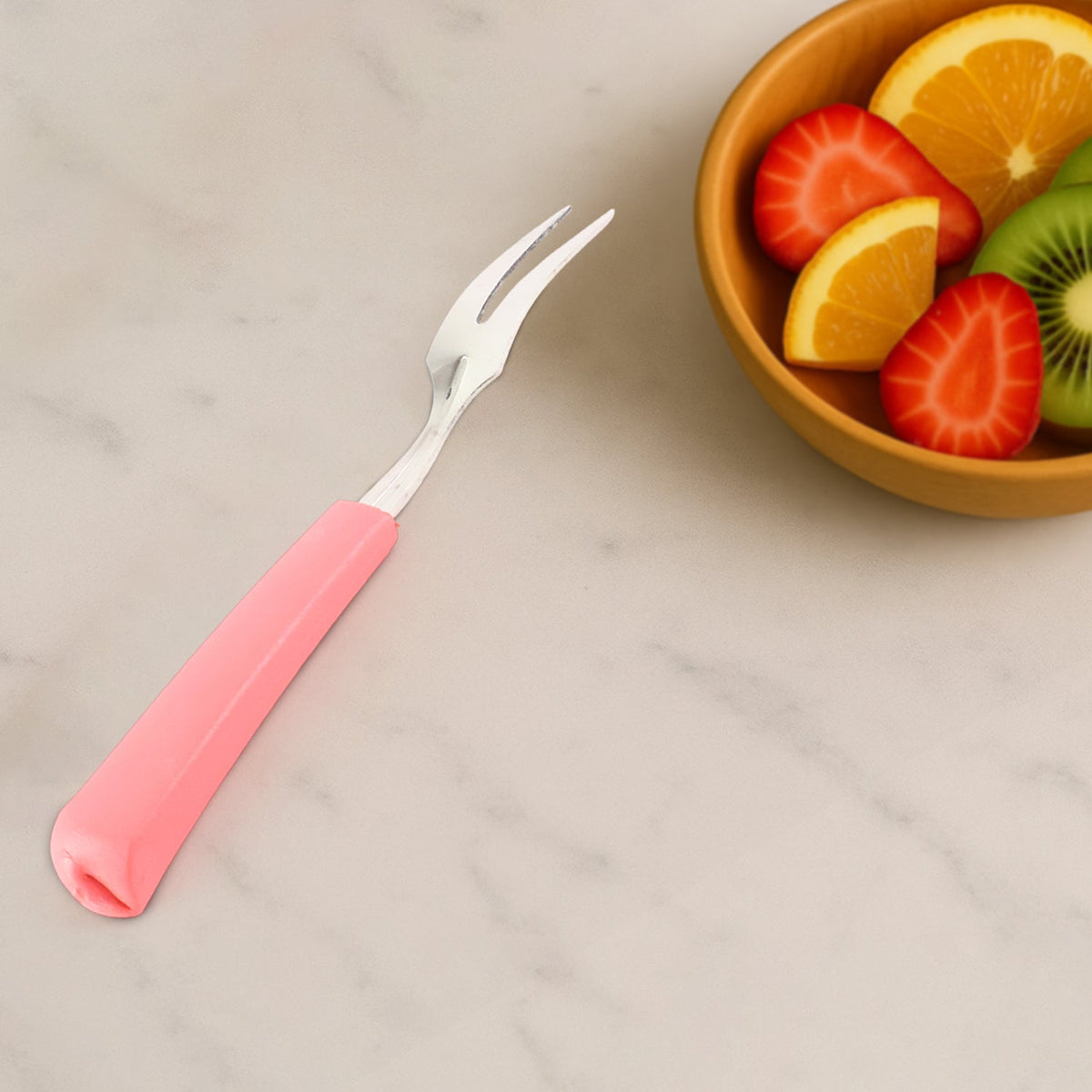 Premium Stainless Steel Fruit Fork Set  10 Pieces With Soft Non-slip Handle HP DD