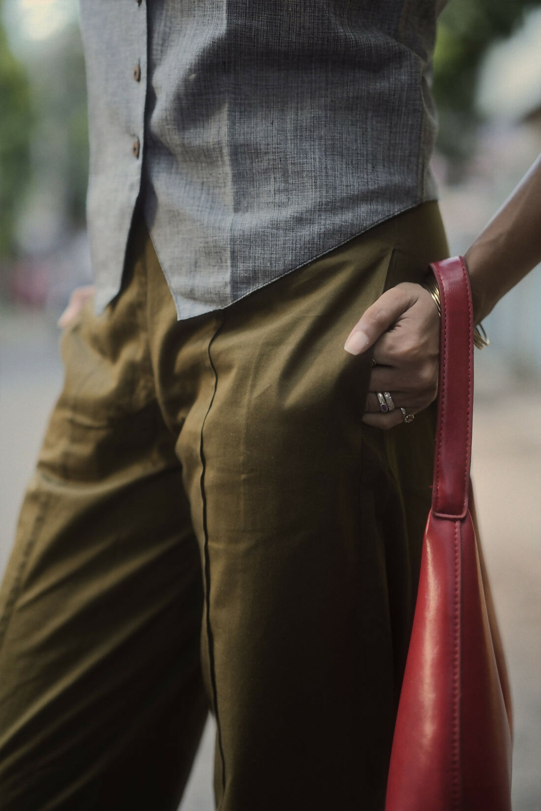 Athena Flat Front Cotton Twill Straight Fit Pants With Pintuck Detailing Studio Sienna