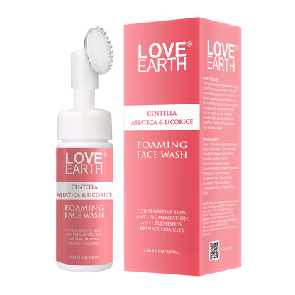 Love Earth Centella Asiatica & Licorice Foaming Face Wash For Sensitive Skin,Anti Pigmentation,Anti Blemishes,Reduce Freckles 100Ml