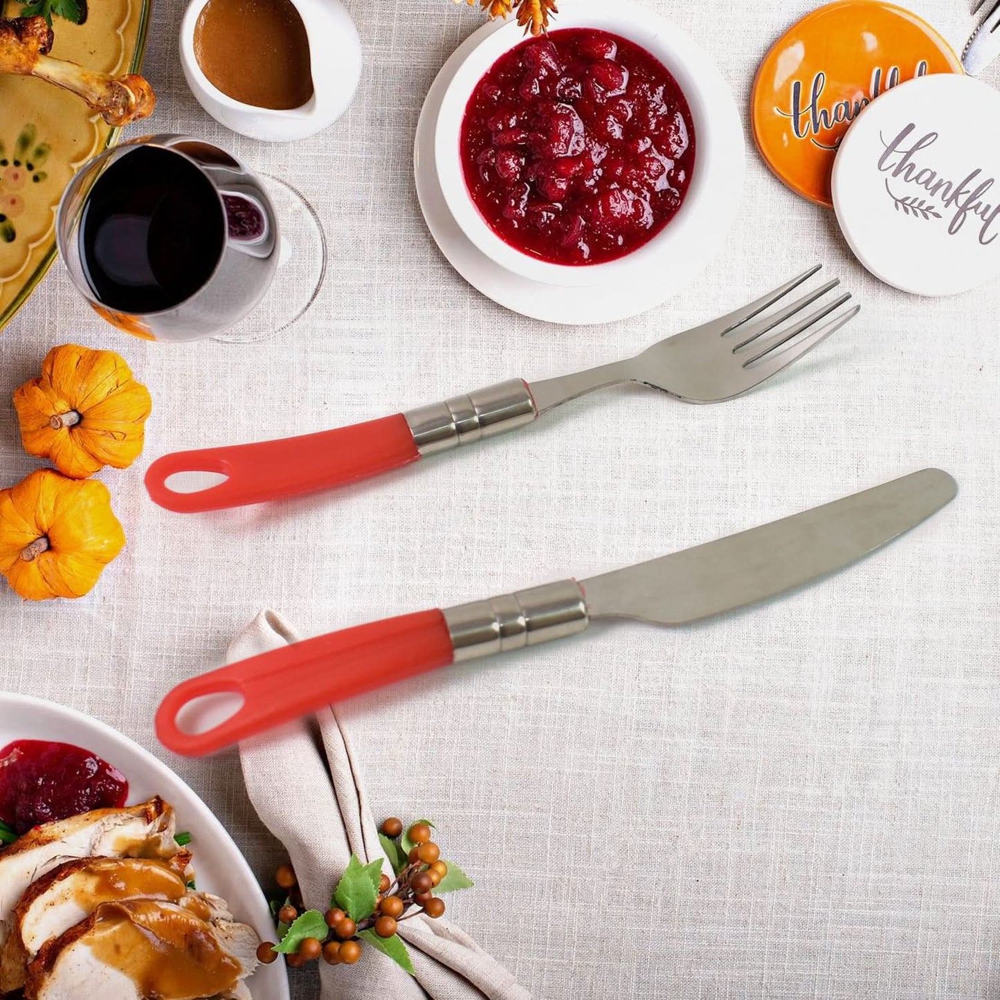 Luxury 26-Piece Stainless Steel Cutlery Set with Stand – Dining Table Essential