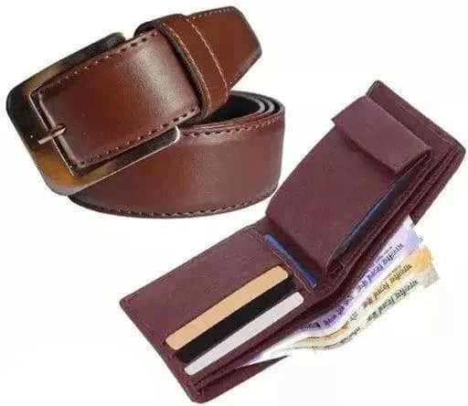 Versatile Charm Men's Formal & Casual Belt with Dual Wallets (Combo set) - HalfPe