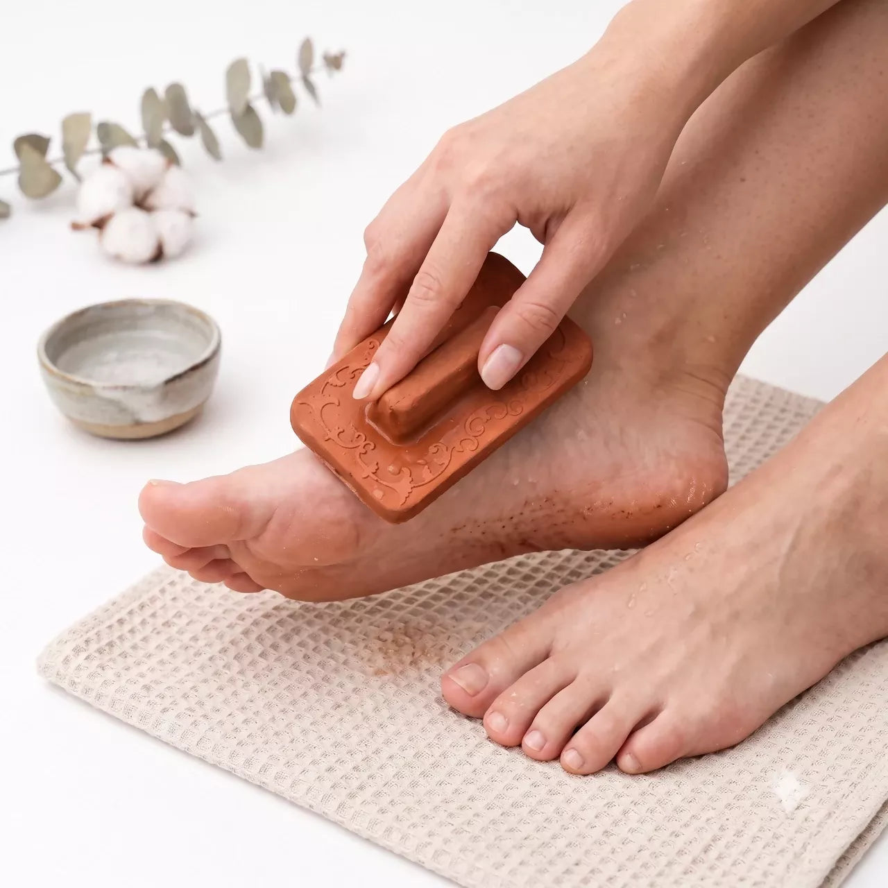 Santarms Natural Hand & Foot Scrubber – Mel Khora for Men & Women, Brown