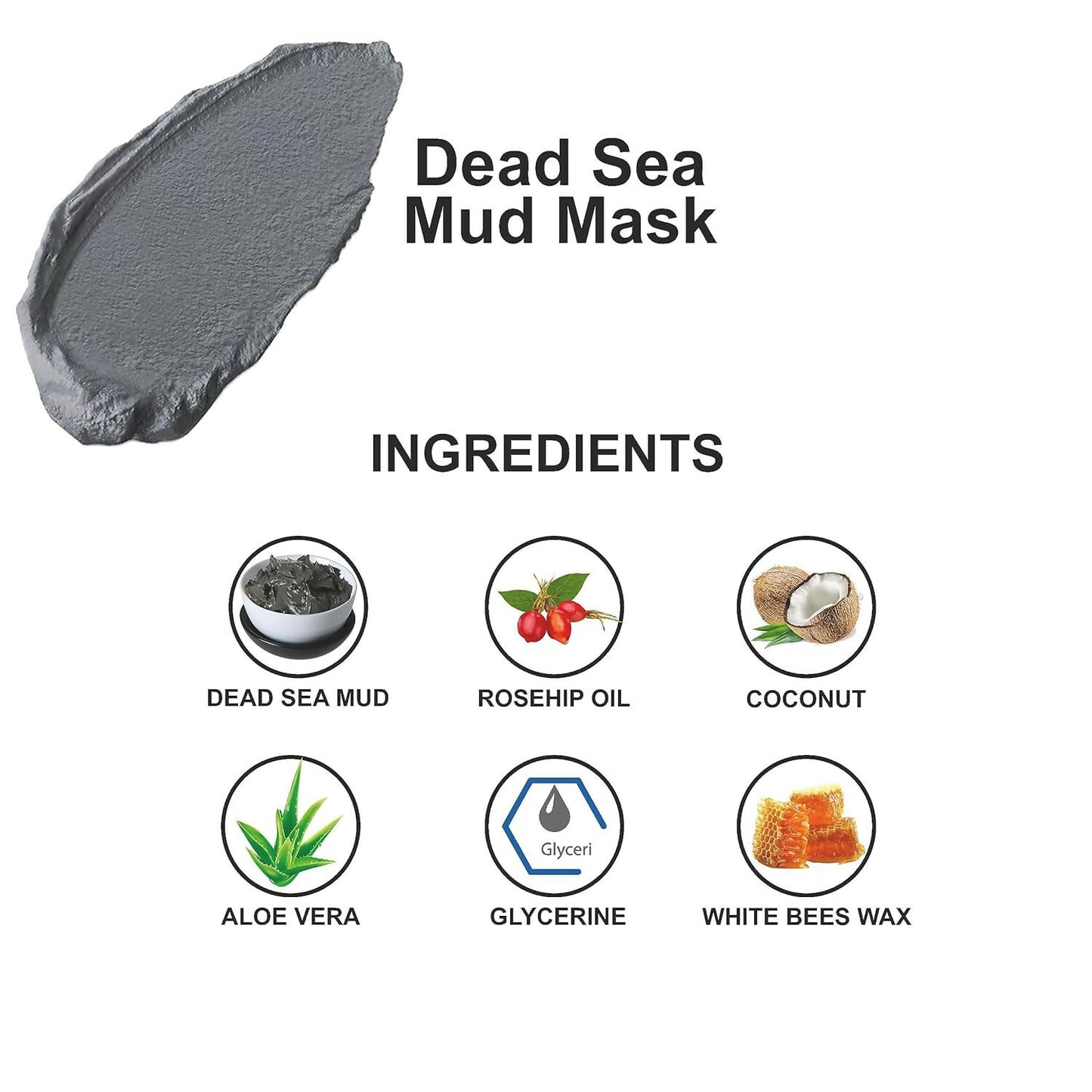 Love Earth Dead Sea Mud Mask with Argan Oil and Rosehip Oil For Acne, Deep Skin Cleaning & Open Pore Minimising 50g