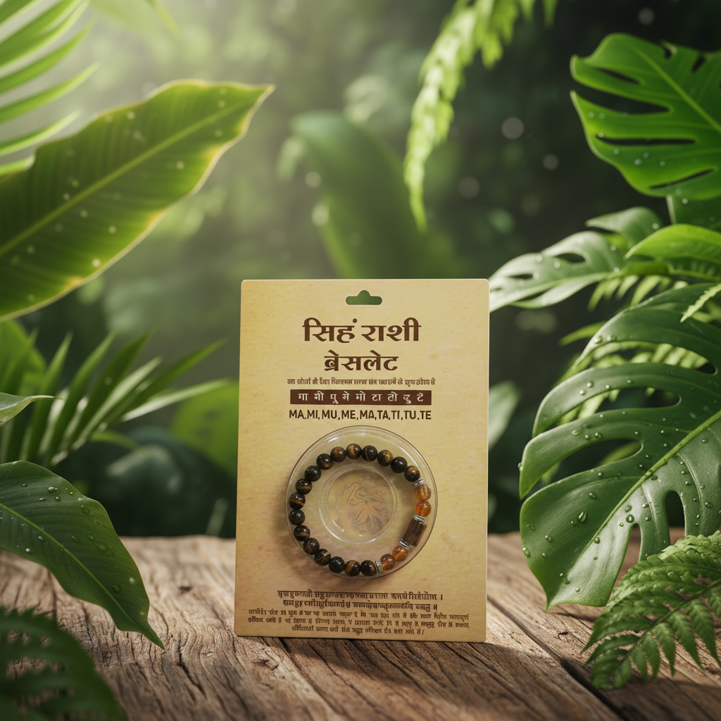 Leo Rashi Bracelet (Simha Rashi-సింహ రాశి)– Semi Precious Gemstone Beaded Bracelet for Energy, Strength & Positivity -