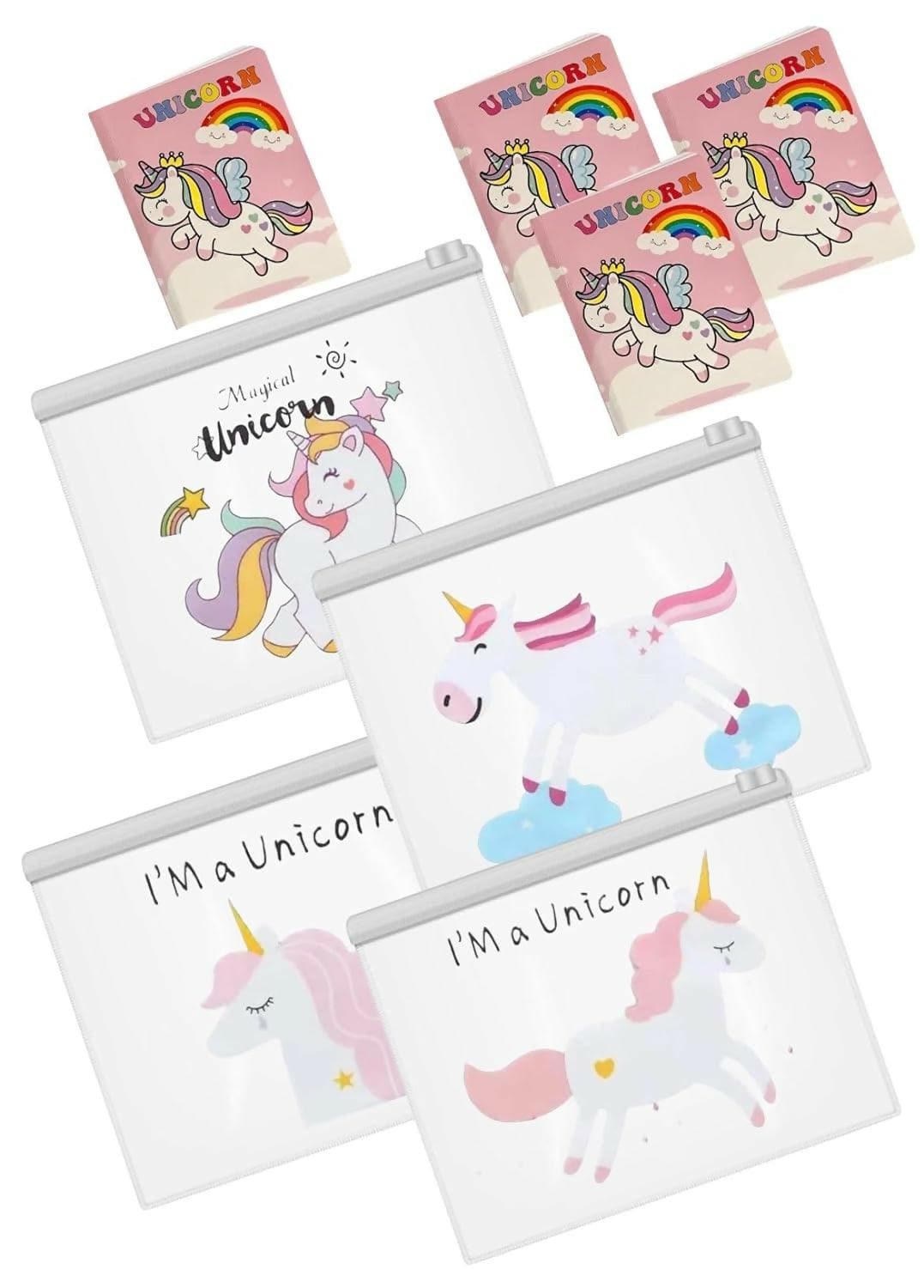 Unicorn Folder Pouch (6 Pieces) With (6 Unicorn Diary) - HalfPe