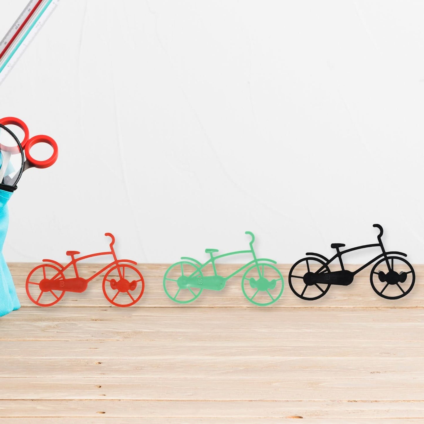 Bicycle Key Holder Wall Hook – Plastic, Decorative (Pack of 4)