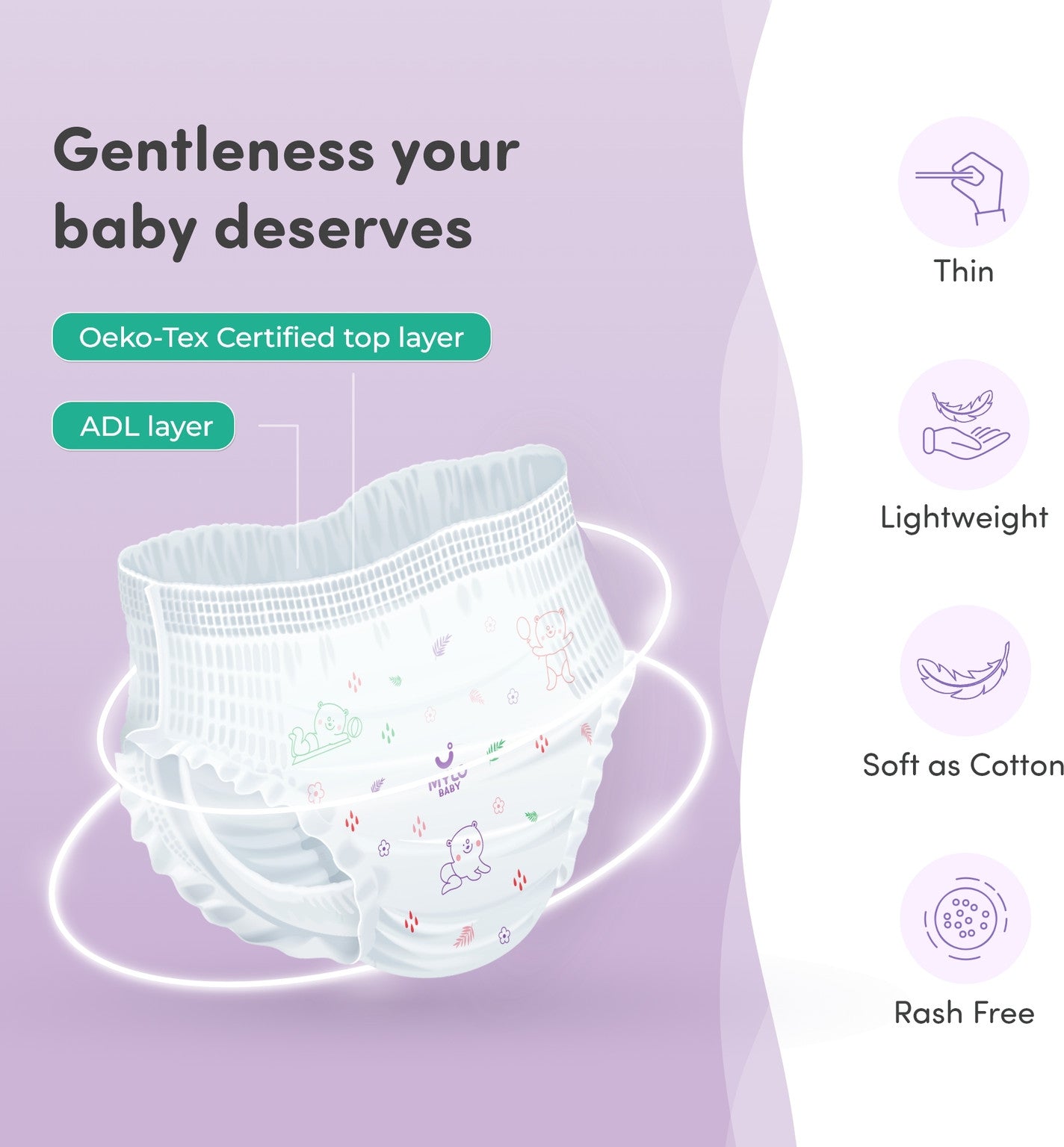 MYLO Baby Diaper Pants, Super Absorbent with Aloe Vera, Leak Proof, Anti Rash,Jumbo Pack - L (64 Pieces)