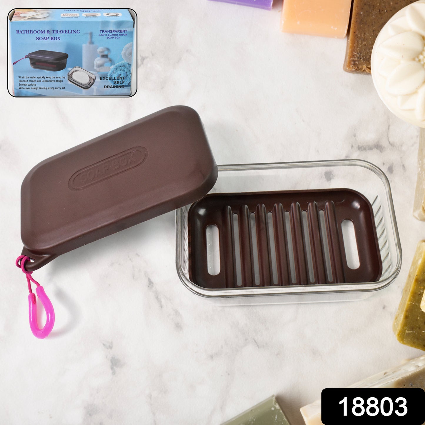 Bathroom Travel Plastic Soap Box With Lid (1 Pc)