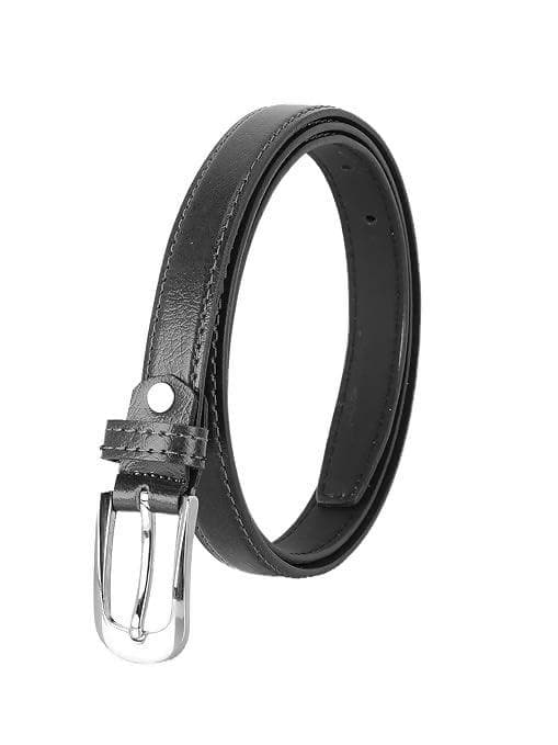 ZEVORA Women Leather Formal Belt (Black) - HalfPe