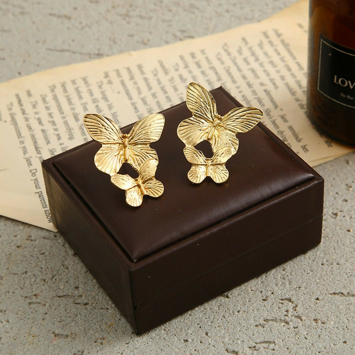 Gold-Plated Butterfly Earrings