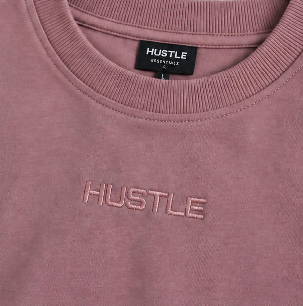 HUSTLE Men's Crew Neck Oversized Tees - Pink