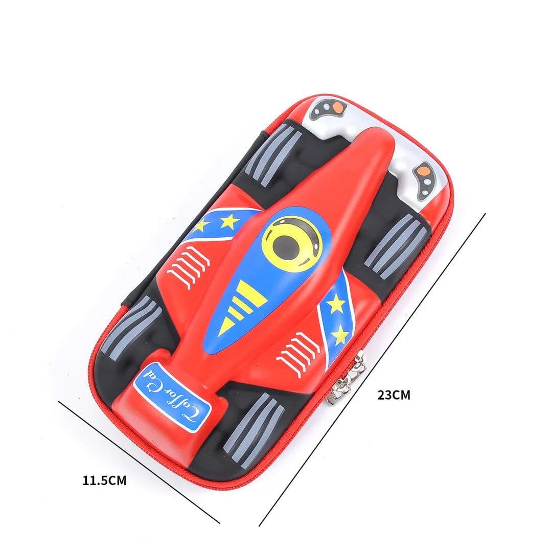 Stylish Moto Racing Car Shape Pencil Case (Black and Red) - HalfPe