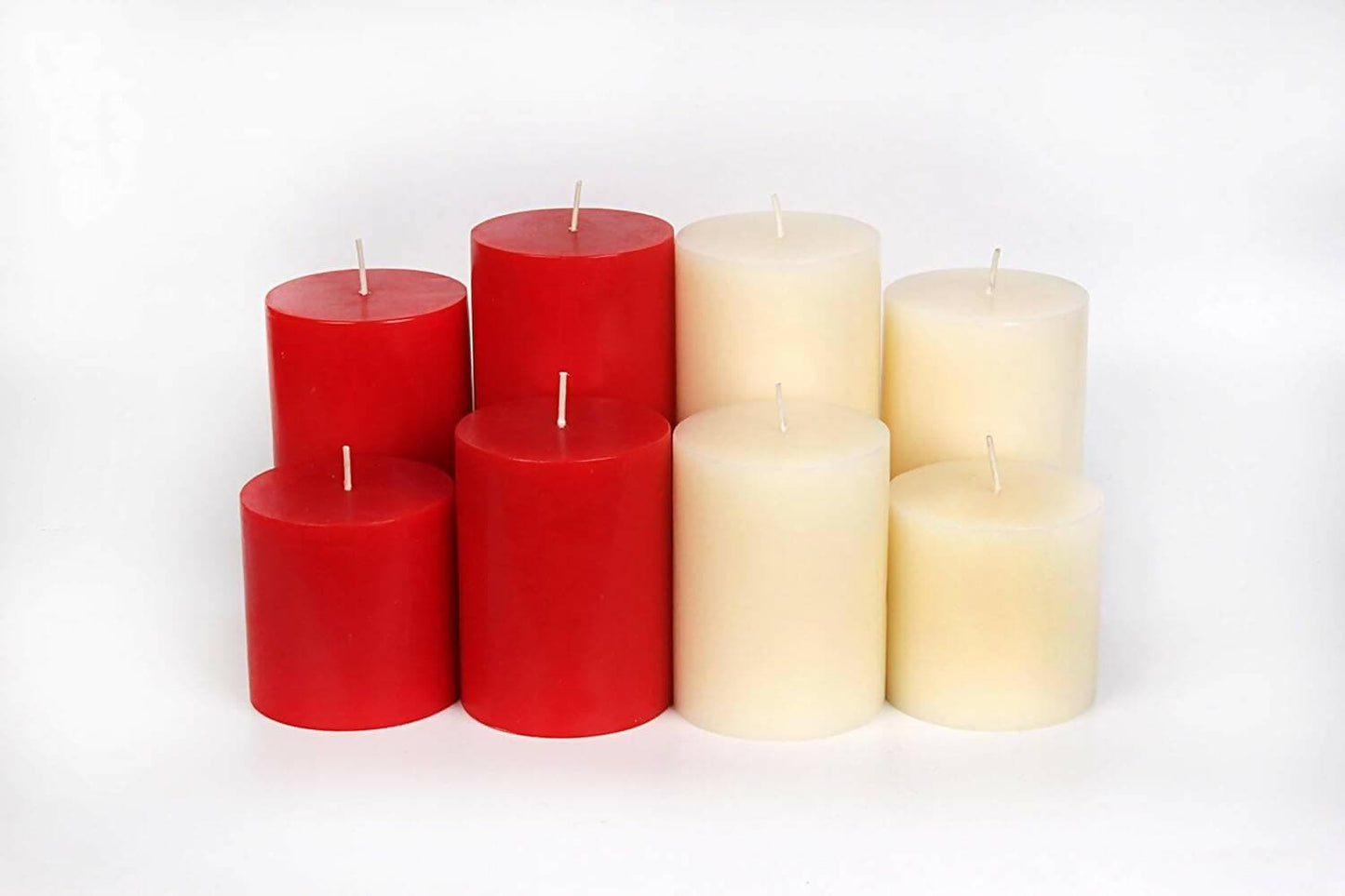 PROSPERRO LUMO by Parkash Paraffin Wax Scented Pillar Candle (Red Set of 4) - HalfPe