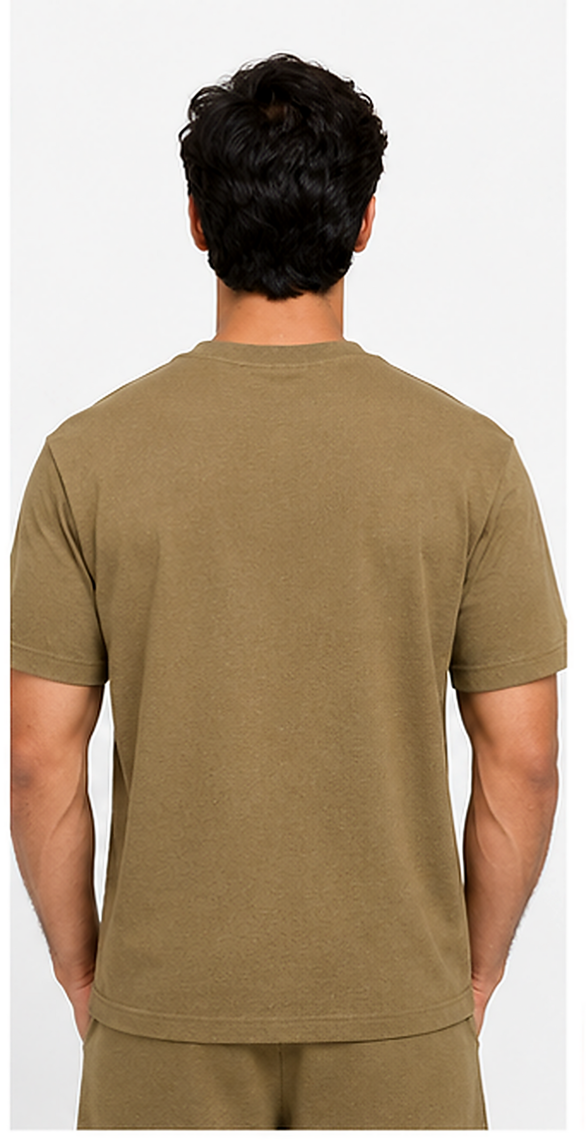 HUSTLE Men's Crew Neck Oversized T-Shirt – Khaki Olive