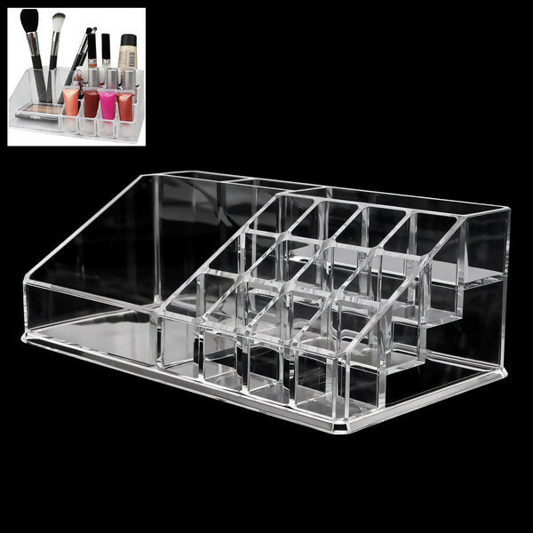 16-Compartment Transparent Makeup Organiser Box ABHI Mobiles