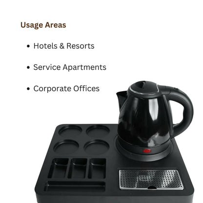 Premium Hospitality ABS Plastic Kettle Tray: Serve Sophistication | Hotel Room Tea Tray | Compatible with All Electric Kettle