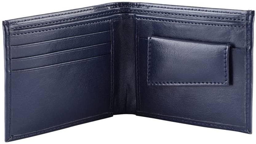 ZEVORA Men Blue Genuine Leather Wallet (6 Card Slots) - HalfPe