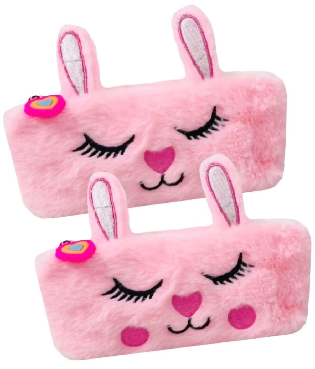 Unicorn Fur Pink Cute Feather Pouch (Pack Of 2pcs) - HalfPe