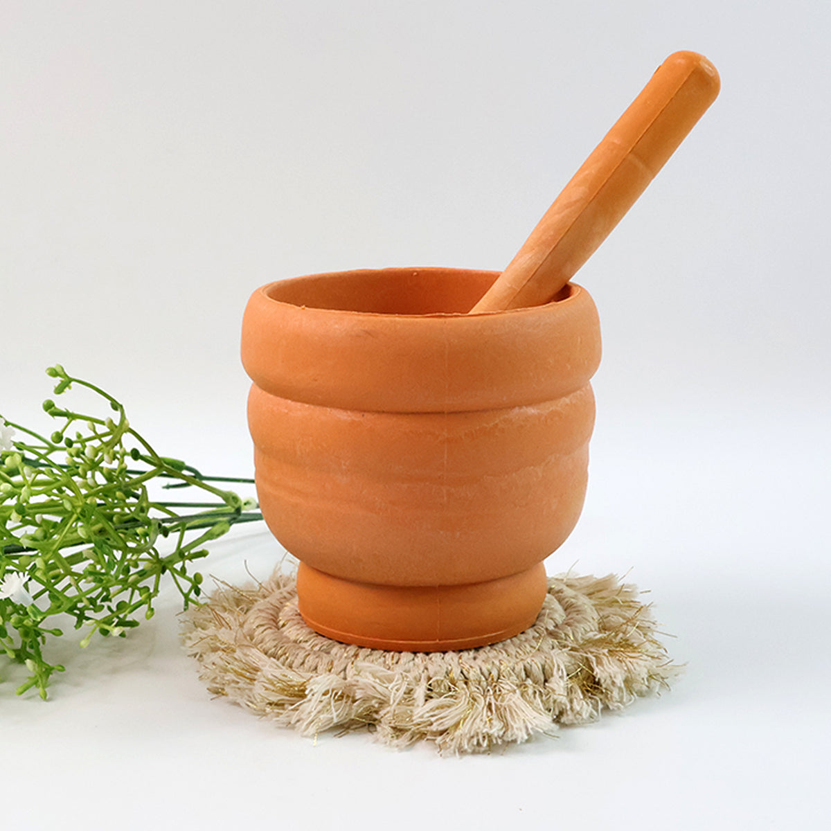 Unbreakable Plastic Mortar &amp; Pestle Set – BPA-Free Kitchen Crusher/Okhli for Spices, Herbs, Garlic & Chutneys- (Set)